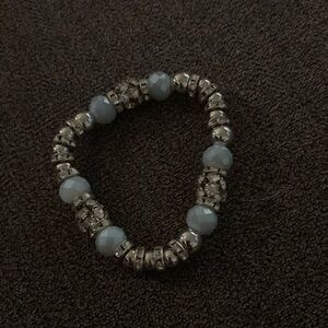 Elegant Silver and Blue Beaded Bracelet
